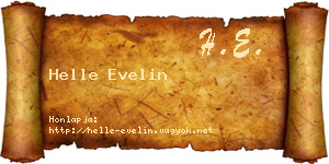 Helle Evelin névjegykártya
